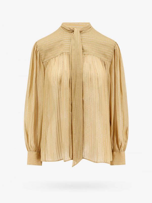 Silk shirt with lurex details