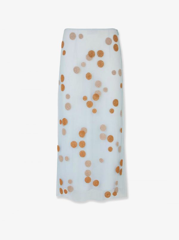 Tulle skirt with all-over macro polka-dot motif