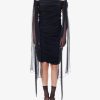 Stretch viscose dress with drapery — изображение 3