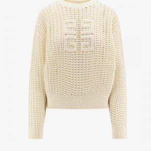 Wool and cashmere perforated sweater