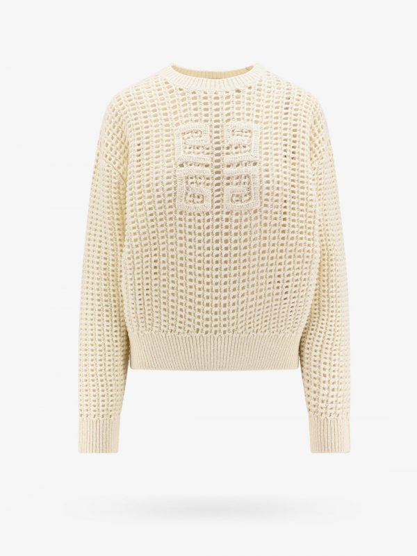 Wool and cashmere perforated sweater