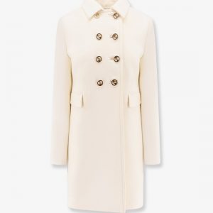Wool coat with interlocking gg buttons