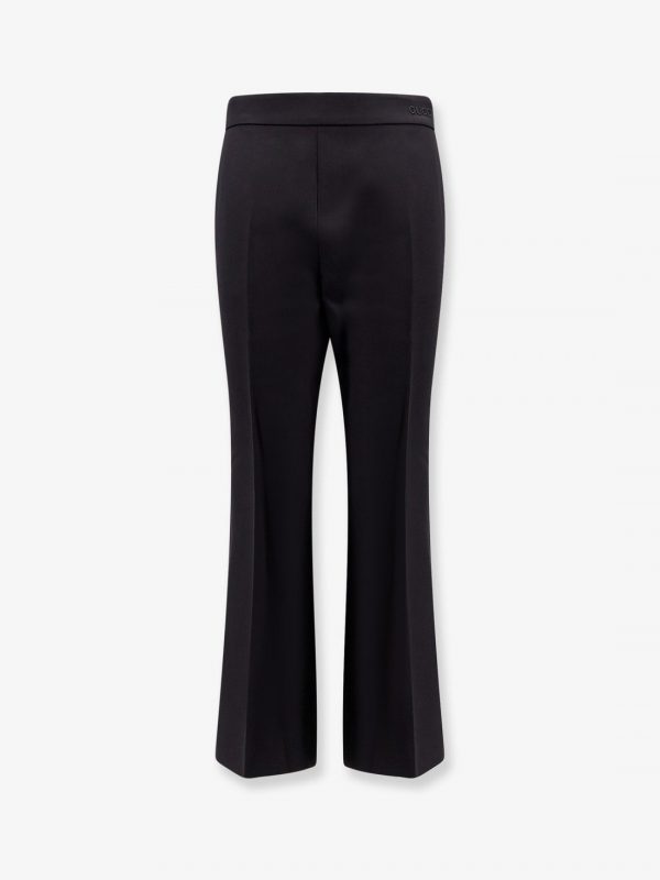 Wool and mohair trouser with gucci embroidery