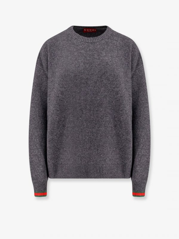 Wool and cashmere sweater with web details