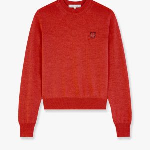 Wool melange sweater with foxy patch on the front