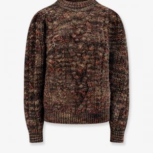 Wool blend sweater with braided fabric