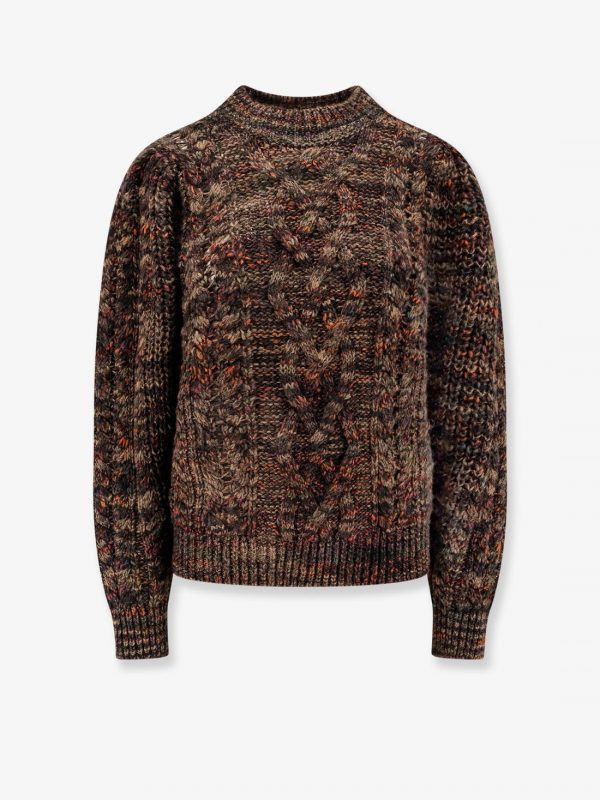 Wool blend sweater with braided fabric