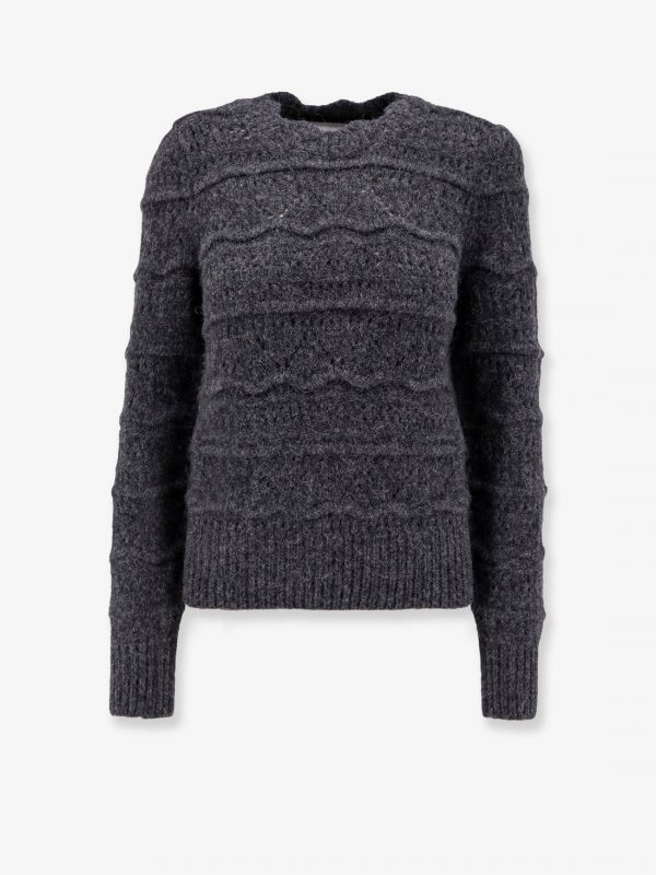Alpaca blebd sweater with embroideries