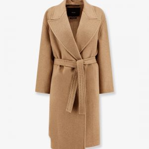 Valle cashmere coat with belt at waist