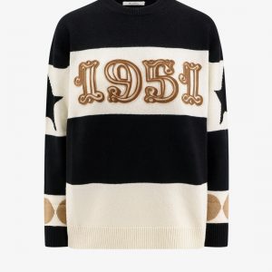 Wool and cashmere sweater with flocked 1951 motif