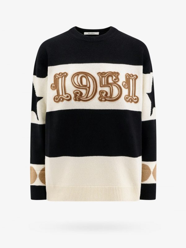 Wool and cashmere sweater with flocked 1951 motif