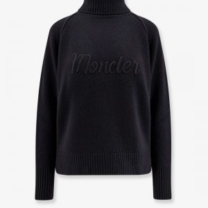 Virgin wool and cashmere sweater with moncler embroidery
