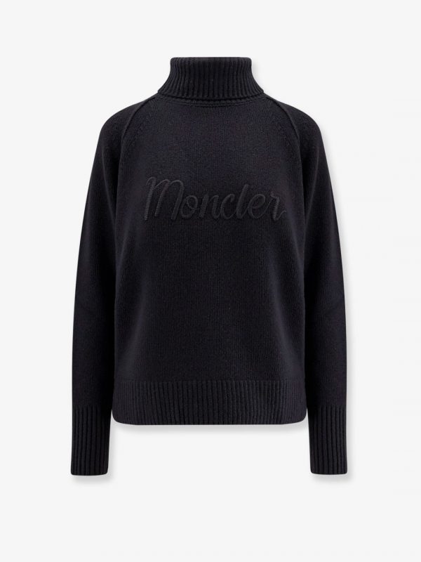 Virgin wool and cashmere sweater with moncler embroidery