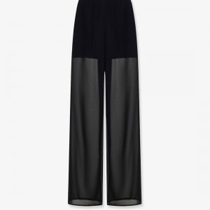 Viscose trouser with transparent effect
