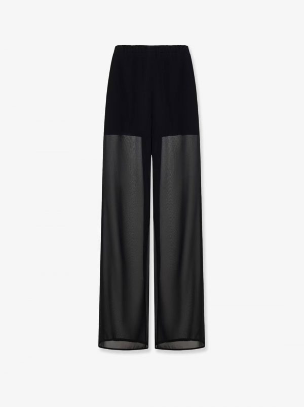 Viscose trouser with transparent effect