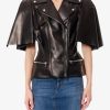 Sleeveless leather jacket with knotted drapery — изображение 3