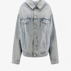 Off-shoulder denim jacket