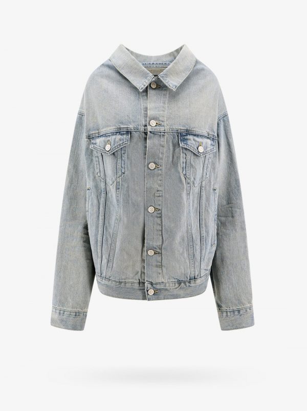 Off-shoulder denim jacket