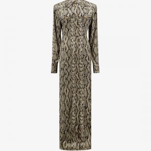 Viscose chemisier dress with python print