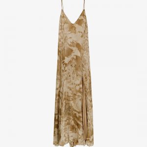Viscose dress with camouflage python print