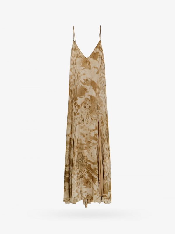 Viscose dress with camouflage python print