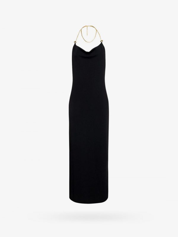 Viscose midi dress with chain detail