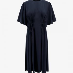 Silk dress with frontal drapery