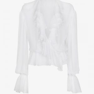 Silk shirt with rouches