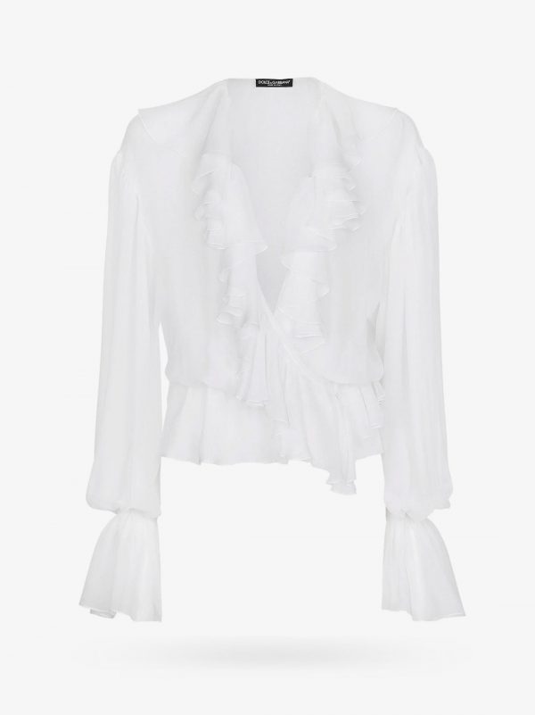 Silk shirt with rouches