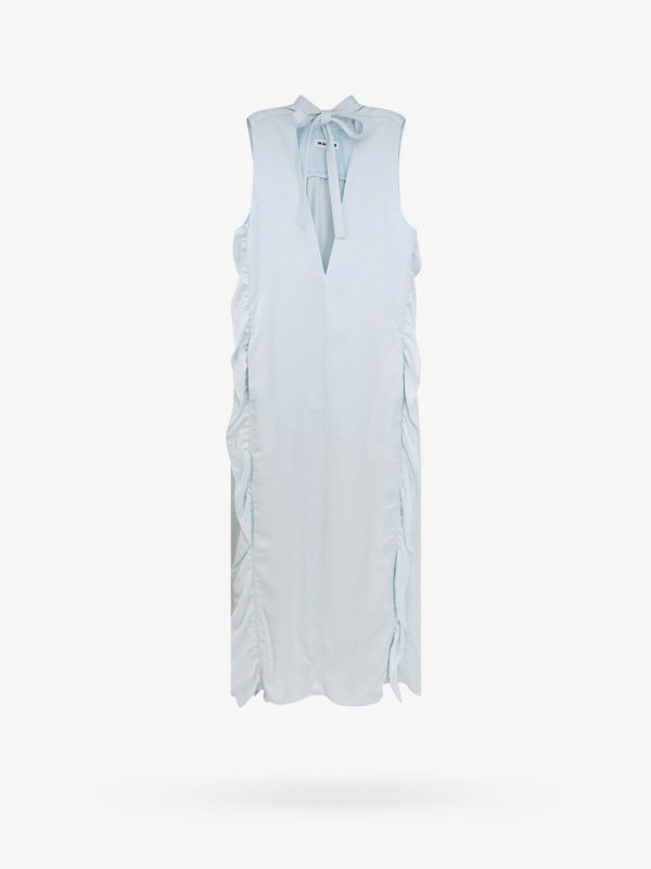 Viscose dress with lateral rouches