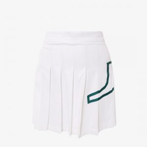 Recycled technical fabric pleated skirt