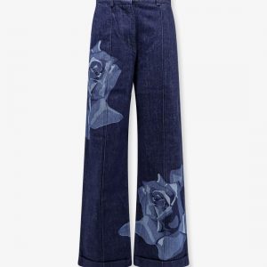 Tailored jeans with kenzo rose print