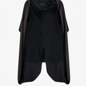 Wool top with satin detail