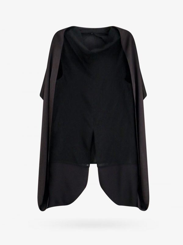 Wool top with satin detail