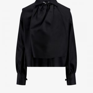 Silk and cotton shirt with jabot