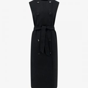 Sleeveless wool and cashmere coat
