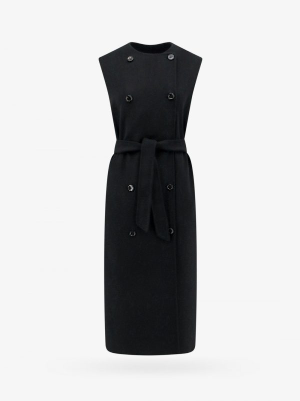 Sleeveless wool and cashmere coat