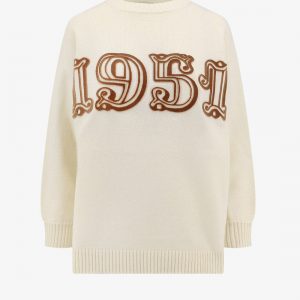 Wool and cashmere sweater with frontal logo