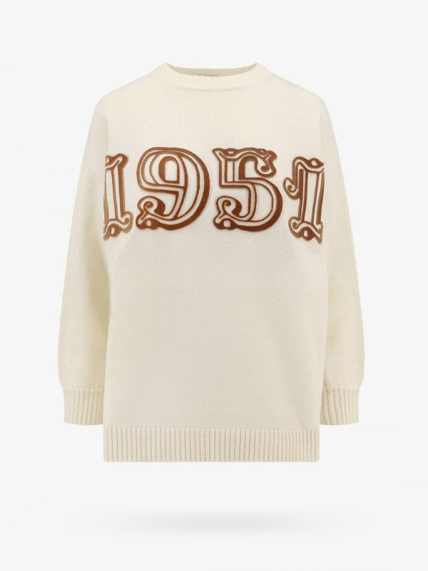 Wool and cashmere sweater with frontal logo