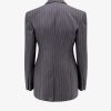 Pinstripe fabric blazer with shoulder pads — изображение 2