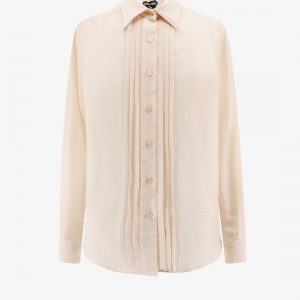 Silk shirt with pleated detail
