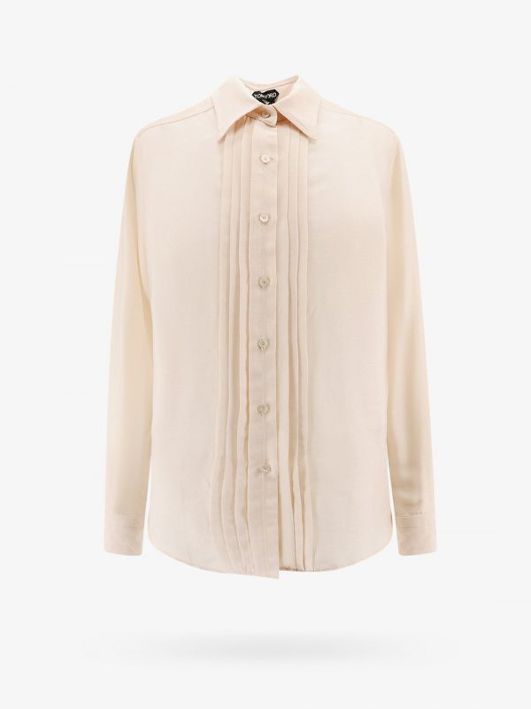 Silk shirt with pleated detail