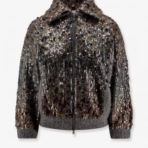 Mohair cardigan with all-over sequins