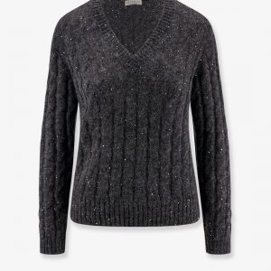 Wool blend sweater with all-over sequins