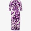 Silk midi pencil dress with Maiolica print — изображение 2