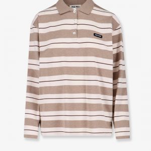 Striped cotton polo shirt