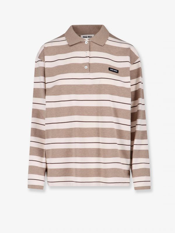 Striped cotton polo shirt