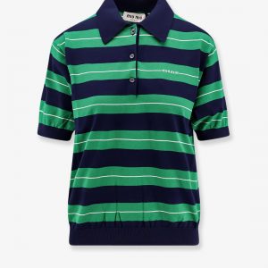 Striped cotton polo shirt