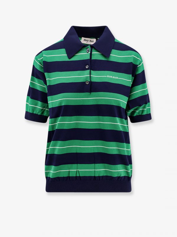 Striped cotton polo shirt