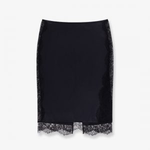 Silk skirt with lace inserts